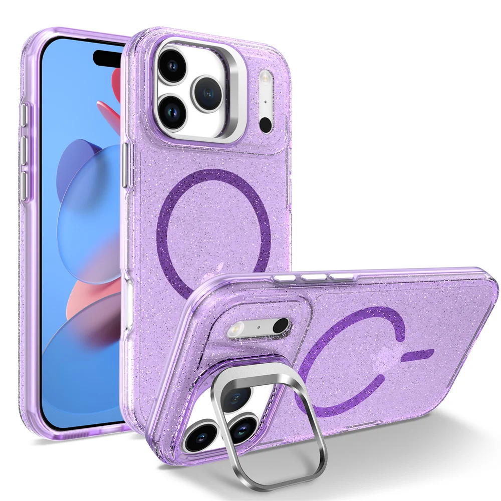 Capa Magnética Magsafe Para Iphone (iphone 16e, Roxa), Capa Protetora Transparente.