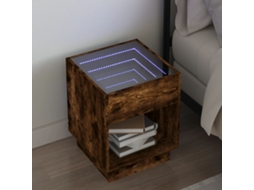 Vidaxl Mesa De Cabeceira C/ Led Infinity 40x40x50 Cm Carvalho Castanho