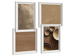 Composição De Quadros Estruturas De Pedra Minimalistas Espelharte (4 Peças)