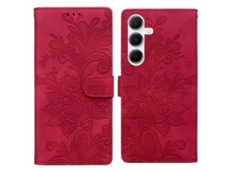 Capa De Celular De Pu Com Fivela Magnética E Estampa Floral De Renda E Alça De Pulso