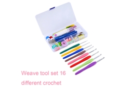 Conjunto de ferramentas para tricô (16 agulhas de crochê de tamanhos variados, com núcleos aleatórios)
