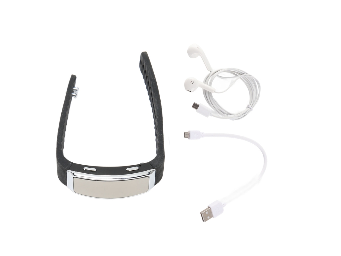 Mali relógio Gravador Hd com Redução de Ruído Ativado por Voz Recarregável Player de Música Pulseira 16gb Preto