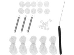 Kit De Manutenção Para Cortinas De Camping Plissadas - Pompons Brancos - Fácil Instalação