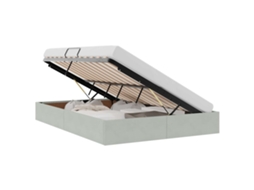 Estrutura de Cama Ottoman Cinzento claro 140 X 190 Cm Veludo VIDAXL