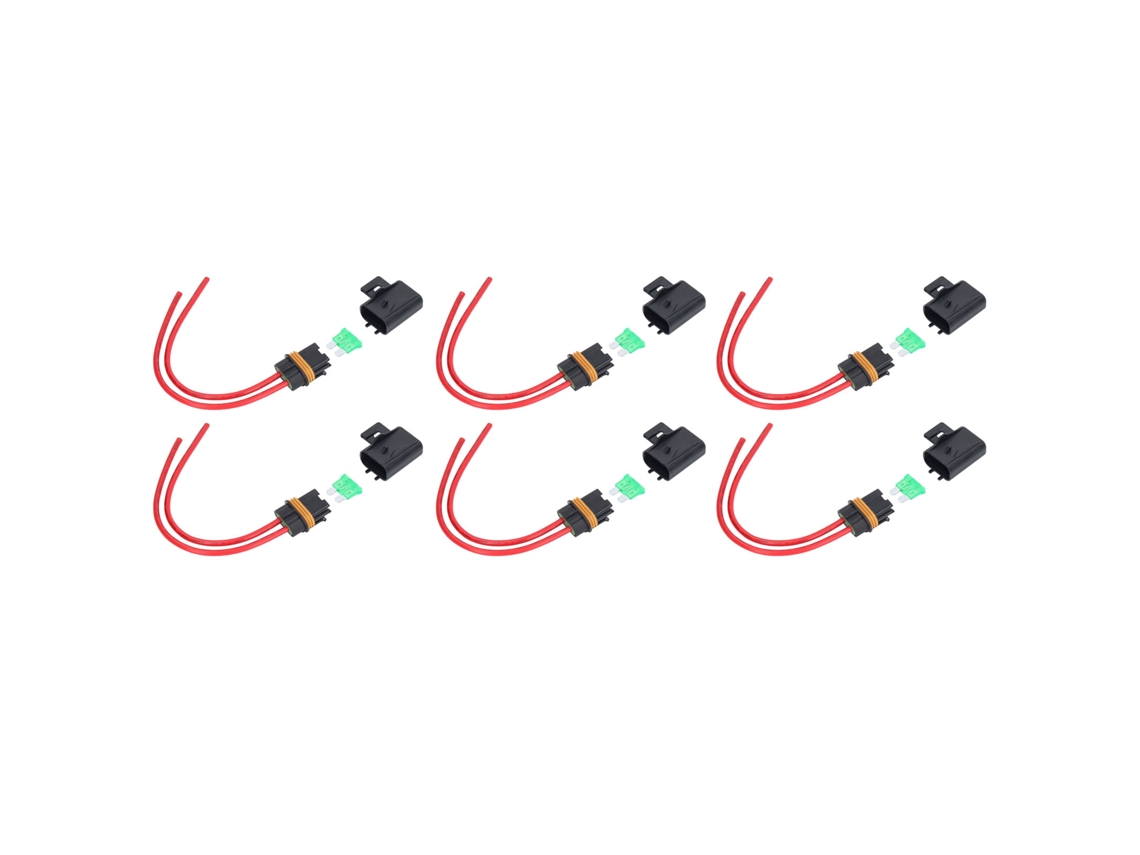 6pcs porta fusível inline ip66 à prova d'água 12awg 30a para barco carro