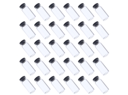 Conjunto De 30 Frascos De Vidro Transparente Com Tampas De Fundo Plano, Grossas E Resistentes.