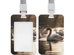Suporte Crachá Com Desenho De Cisne Na Água, Personalizável, À Prova D Água, Protetor Crachá, Ideal Funcionalistas