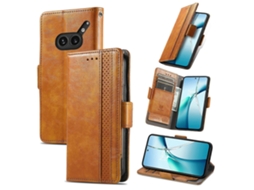 Capa De Couro Caseneo Com Fecho Magnético Duplo Para Celular Nothing Phone 2a Plus