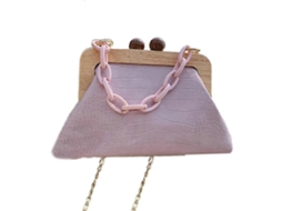 Bolsa De Ombro Com Corrente E Padrão De Pedra Exclusivo, Bolsa Transversal Feminina, Rosa