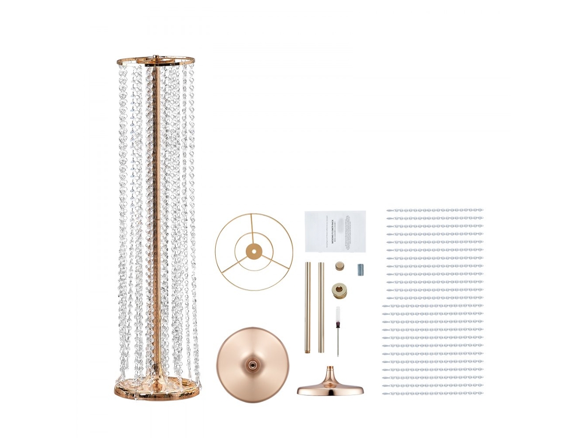 Conjunto De Suportes Para Flores Em Ferro Dourado Com Cristais Tekmaquinas