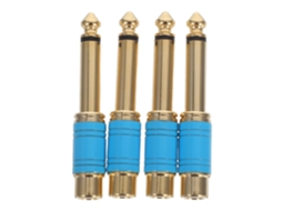 Adaptador De Áudio 4 Peças Para Guitarra, Com Conectores Rca Macho E Fêmea, Para Microfone E Mesa Gokoco