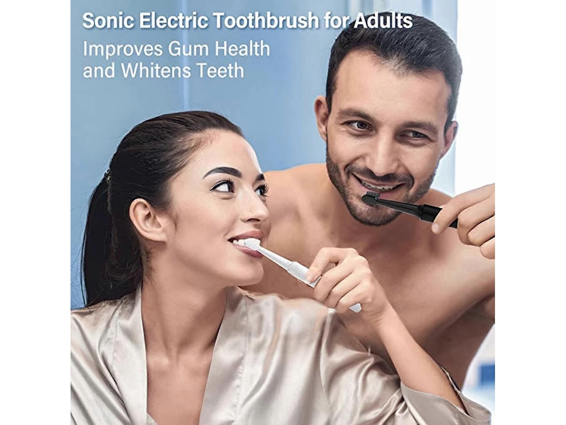 Escova De Dentes Elétrica Para Casal, Com 8 Cabeças De Escova, 5 Modos De Limpeza, À Prova D'água Ipx7 - Escova De Dentes Elétrica Recém-atualizada.