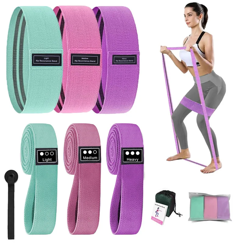 (conjunto Rosa) Faixa Elástica Longa E Curta Para Treinamento De Quadril Faixa Elástica Circular