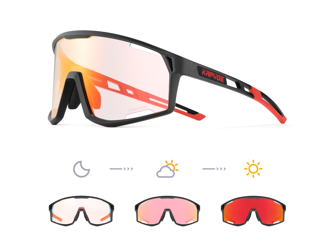 (estilo 1) Óculos De Ciclismo Fotocromáticos Unissex, Lentes Translúcidas De Poliacrilato Com Proteção Uv400