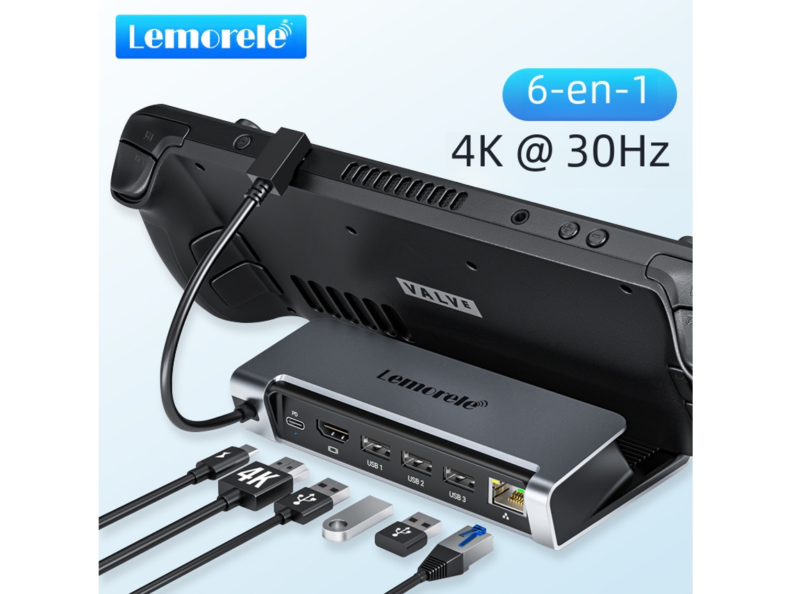 A Base De Acoplamento Possui 6 Portas Usb-c.