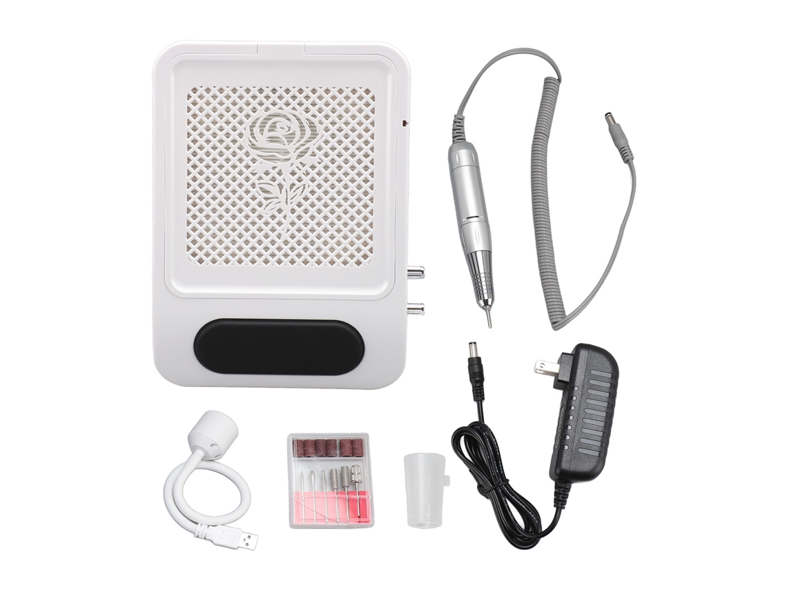4 Em 1 Aspirador De Poeira Para Unhas Com Lâmpada Led E Polidor Multifuncional Para Manicure Desktop