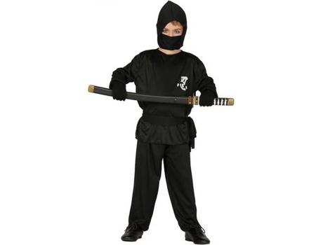Fato de Menino  Ninja Preto (Tam: 7 a 9 anos)