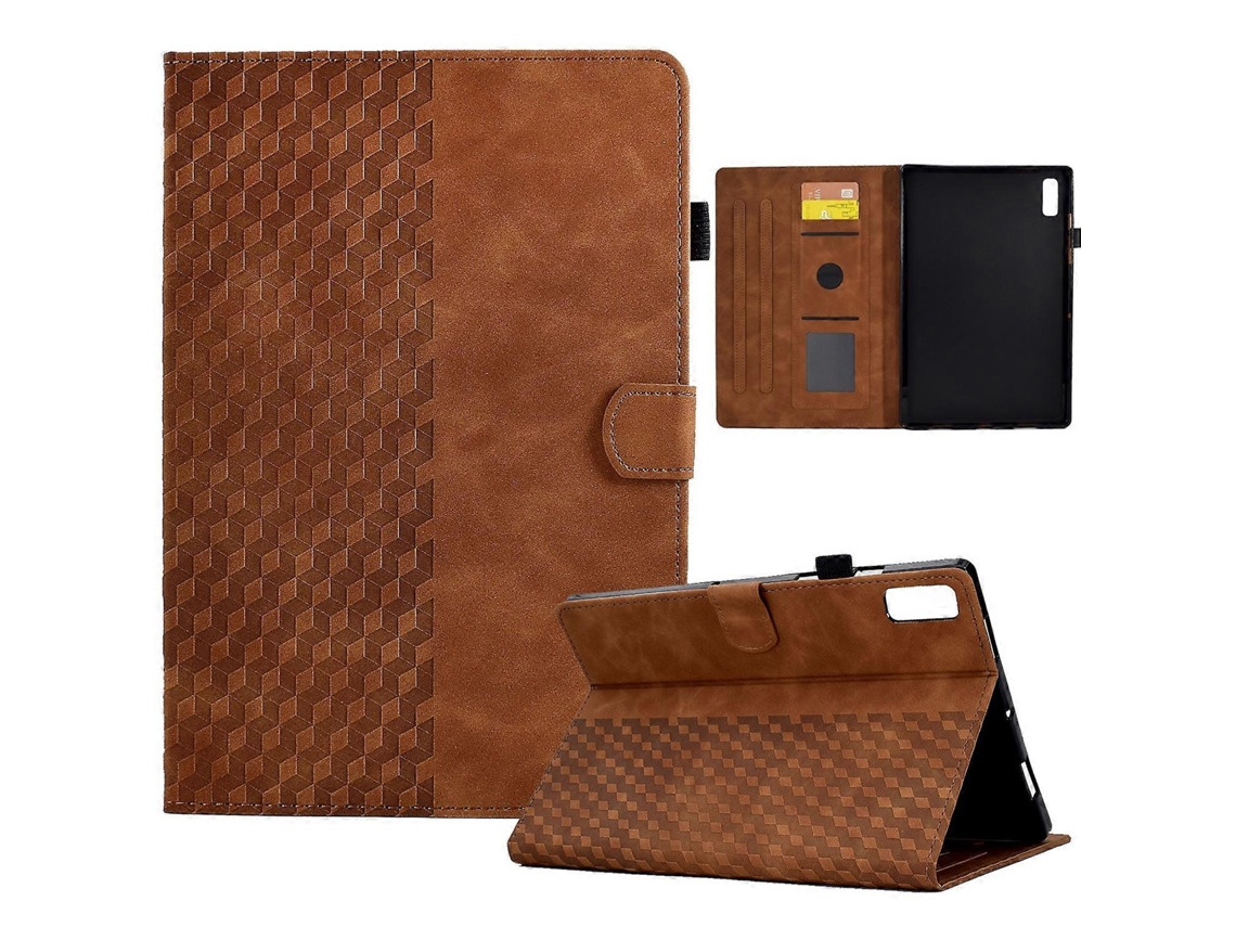 Capa De Couro Com Relevo Em Losango Para Tablet Lenovo Tab P11 Gen 2