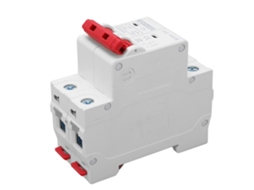 Disjuntor CC bipolar 1000V 6A miniatura para instalação em trilho DIN FV