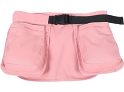 Bolsa de cintura com diversos compartimentos para bolsas e sacolas, rosa, poliéster.