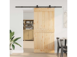 Vidaxl Porta Deslizante Narvik Natural E Preto 95 X 210 Cm (213,5 Cm)