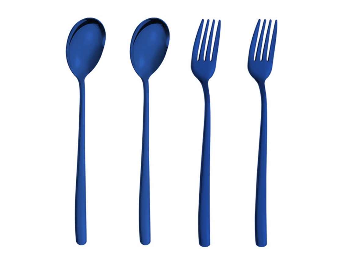 Conjunto de Garfos Coloridos para Jantar 4 Peças Talheres Modernos NEVEANCE