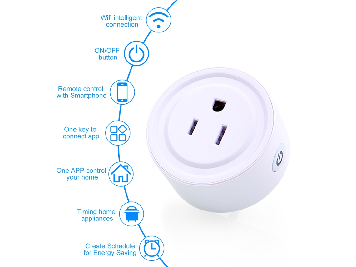Tomada Inteligente com Conversação (Wi-Fi Semi Fio, Controle Remoto Programável)