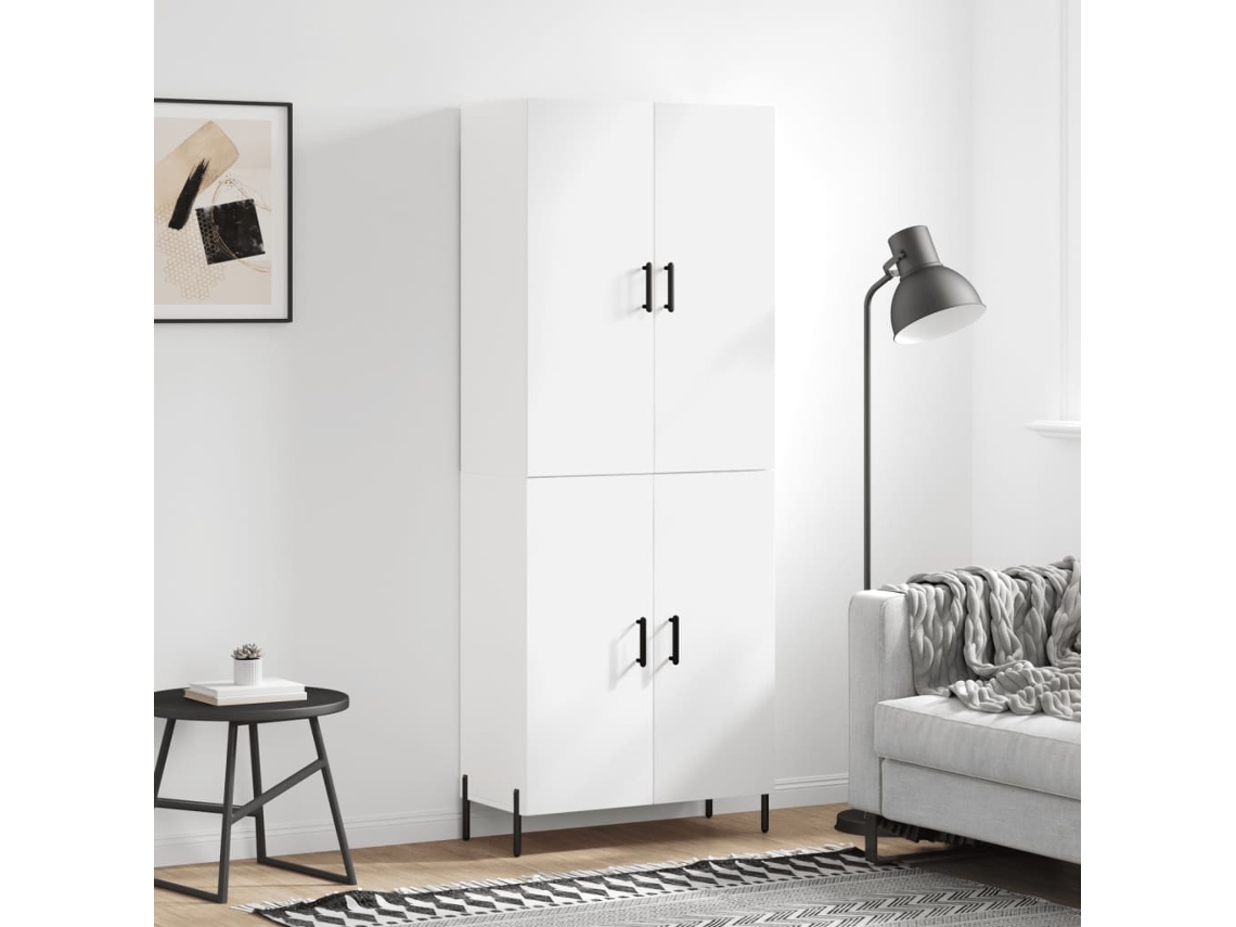 Vidaxl Armário Alto 69,5x34x180 Cm Derivados De Madeira Branco