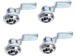 Conjunto De 4 Fechaduras Armário Em Liga Zinco Com Chave Triangular