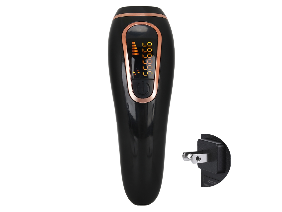 Máquina de Depilação a Luz Pulsada Intensa (IPL) 2026, 500.000 pulsos ajustáveis para o corpo todo, preta, 110-240V, plugue americano.