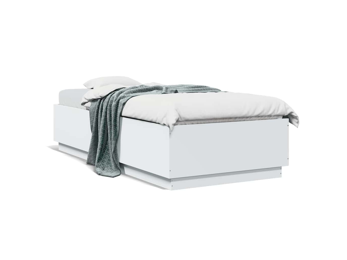 Bed Frame, Bed Frames Vidaxl Branco Madeira Processada (100 X 200 Cm)