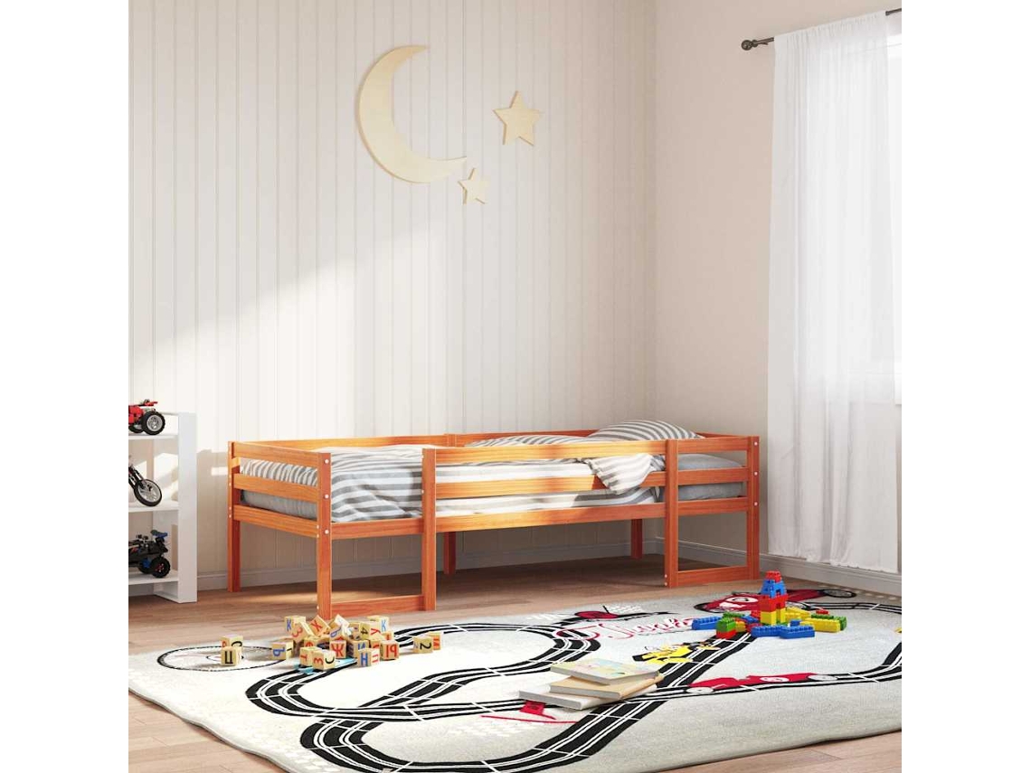 Estrutura De Cama Infantil 80x200 Cm Pinho Maciço Castanho-mel