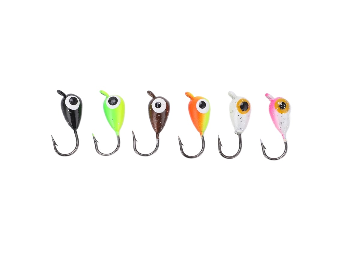 Iscas de Pesca de Gelo Mini 6 Peças Aço Carbono