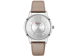 Relógio Feminino Com Pulseira Redonda De Couro, À Prova D'água, Relógio De Pulso Feminino Em Couro Estampado