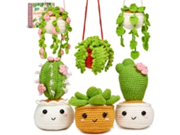 MEOIRUERY Kit Inicial De Plantas Tudo Em Um, Conjunto De Artesanato Para Decoração Multiuso, Kits Iniciais De Crochê Com Tutoriais Em Vídeo Passo A Passo, Kits