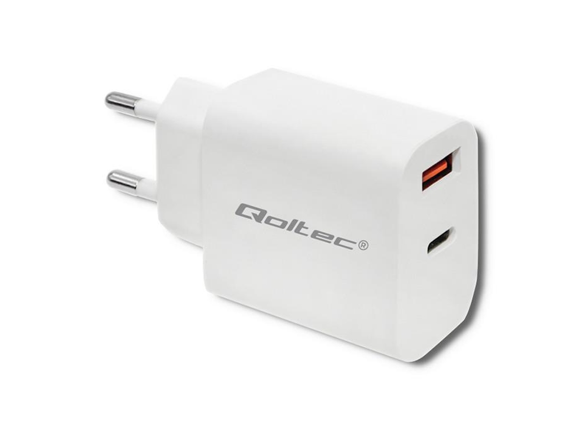 Carregador de Parede QOLTEC 18w Usb Tipo C Pd para Celulares com Carregamento Rápido