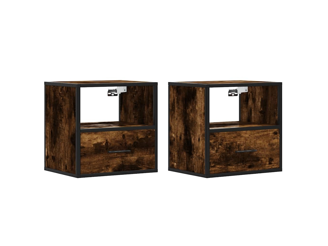 Conjunto de 2 mesas de cabeceira de parede MAISON EXCLUSIVE em carvalho fumado (40x31x39,5 cm)