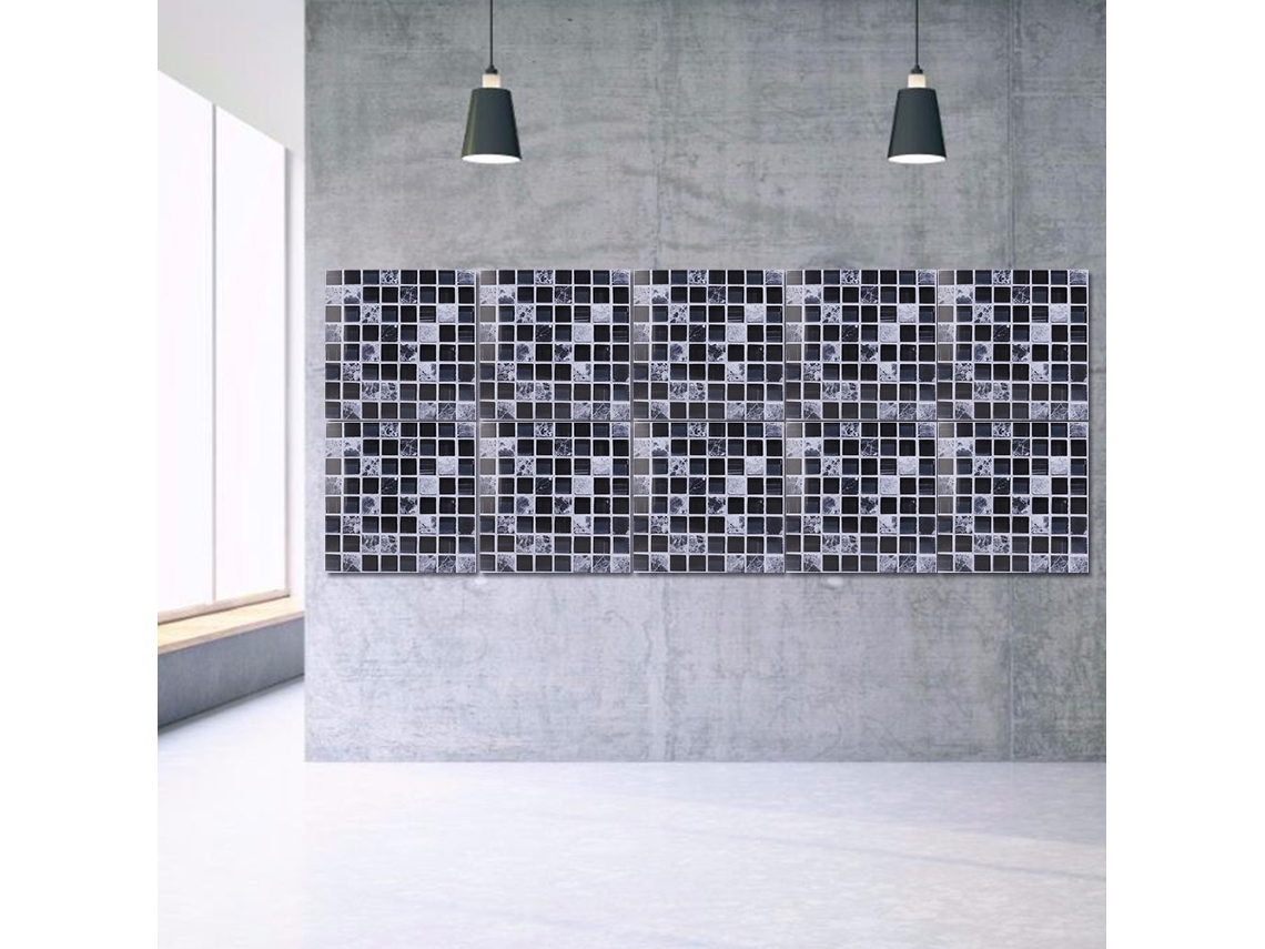 Adesivos De Azulejos Autoadesivos Xadrez Preto E Branco Da Eoocoo