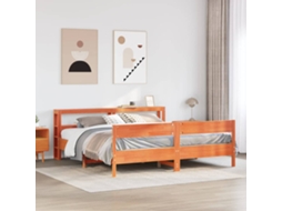 Vidaxl Cama Sem Colchão 200x200 Cm Pinho Maciço Castanho-mel