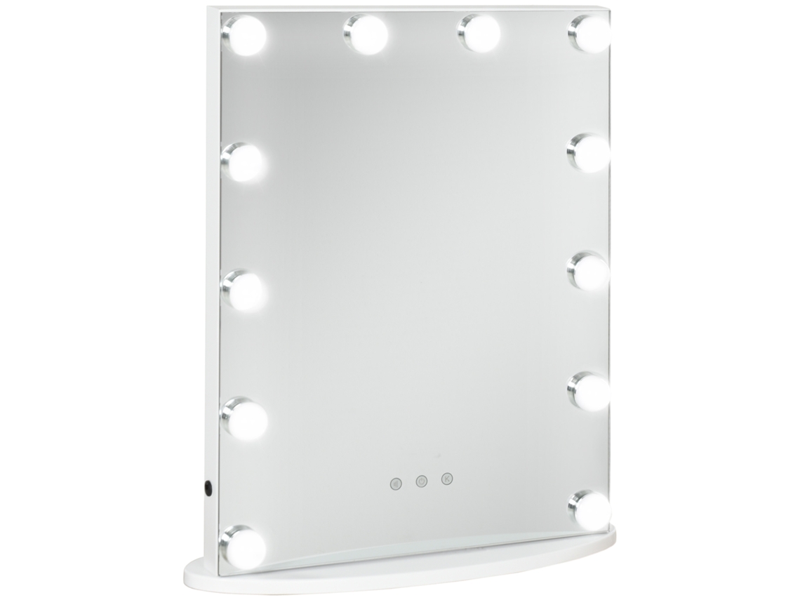 Espelho de Maquiagem com Led, Ajustável, Controlo Tátil, 41,5x13,5x51cm, PONTOCASA