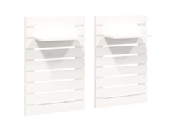 Conjunto de 2 Prateleiras de Montagem na Parede Pinho Maciço Branco MAISON EXCLUSIVE