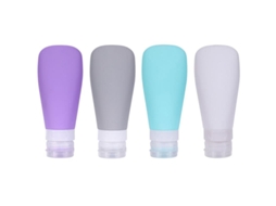 Garrafas de Viagem Reutilizáveis de Silicone 90 Ml 4 Unidades AQUAFORGE