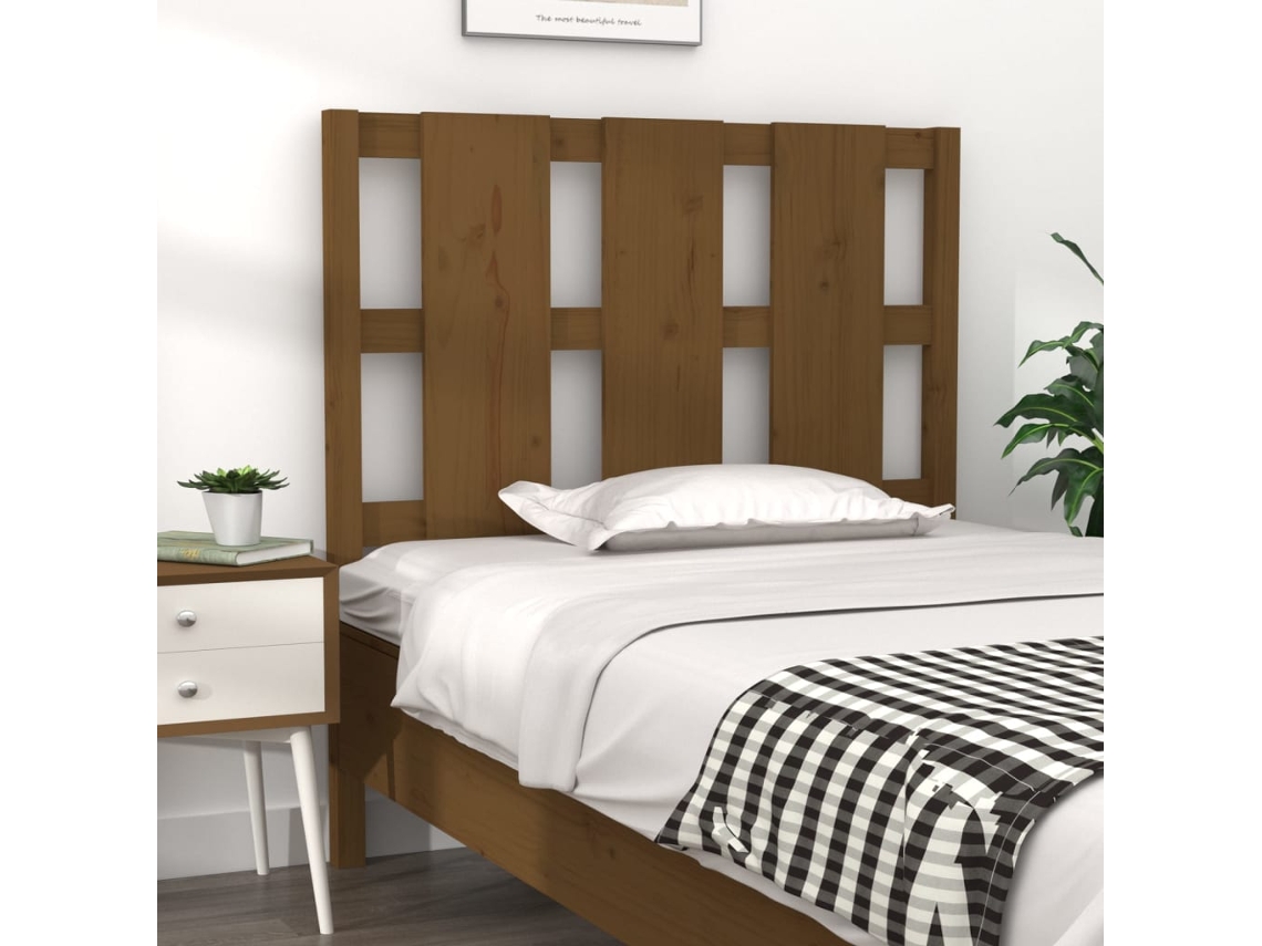 Vidaxl Cabeceira De Cama 95,5x4x100 Cm Pinho Maciço Castanho Mel