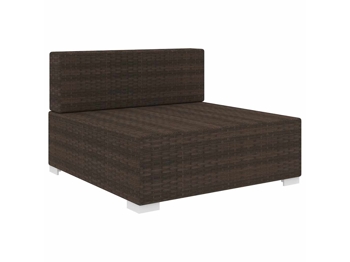 Maison Exclusive - Assento De Centro Seccional C/ Almofadões Vime Pe Marrom