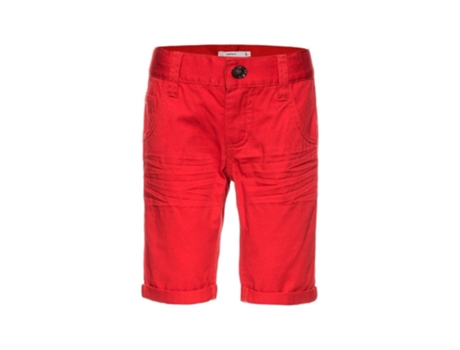 Bermuda Ultrafina De Criança Nameit Nitisak Twill Longshort Nmt Aborrachado Vermelho (158 Cm)