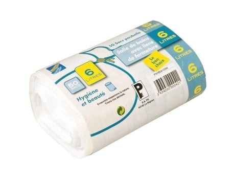 60 Sacos De Lixo Brancos De Higiene E Beleza 6l Sphere