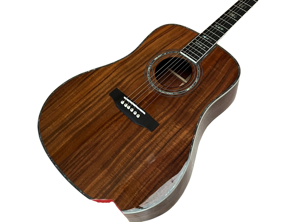 Guitarra, Corpo De Koa, Ponte Fixa, Marrom