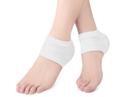 Calcanheiras Anti escaras Confortáveis Protetor HENTEN HOME Meias de Gel Anti fissuras Branco 2 Pars
