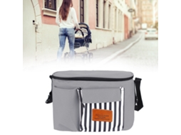 Primerox bolsa Mãe Impermeável para Carrinho de Bebê com Grande Espaço e Abertura para Toalha Cinza