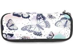 Estojo Grande Com Design De Borboleta, Organizador De Maquiagem, Ideal Escola, Escritório, Adultos, Meninas E